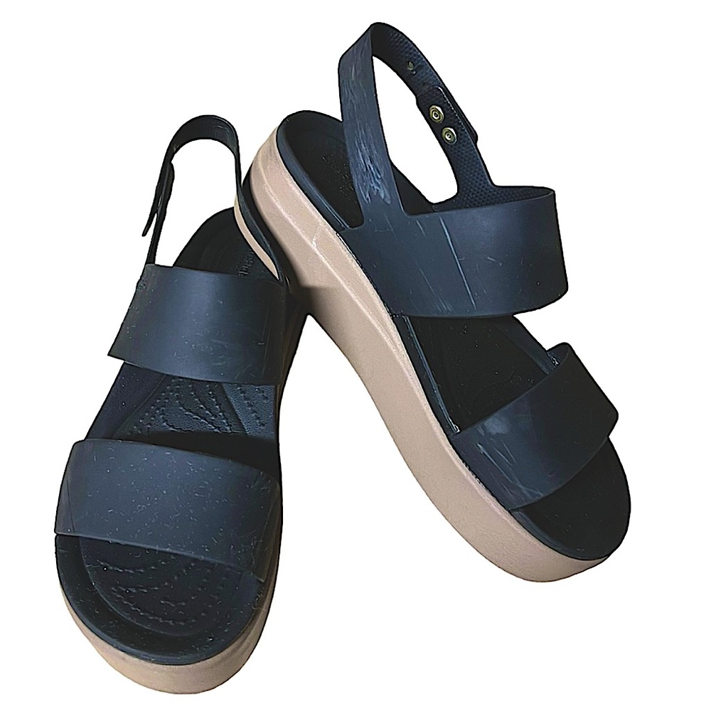 Crocs Brooklyn low wedge sandals size 7